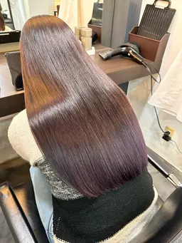 表面のみ縮毛矯正+全体カット【表面のパヤパヤする毛やあほ毛を抑えらます✨朝も時短！】