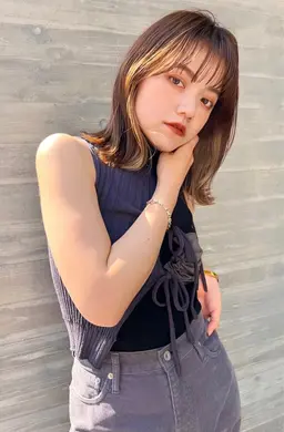 【デザインカラーにされる方⸜💛⸝】カット+カラー+インナーカラー(ブリーチ込み)+うる艶トリートメント💎⸝⋆