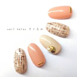 .*🌷大人のシンプルツイードデザイン🌷.*【オフなし/パラジェル使用】