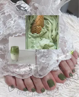 ♡ご新規様♡ ◎Foot 👣 ジェルネイル 🩷 ワンカラー　　　　< オフあり>  🛁フットバス、甘皮ケア付✨