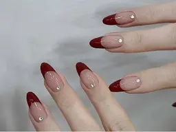 10本チップ長さだし　フレンチ/ガラスフレンチ