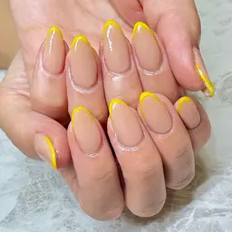 ベースカラー＋細フレンチ☆ガラスフレンチ・ミラーフレンチもOK