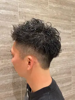 メンズカット+ツイストパーマ+炭酸