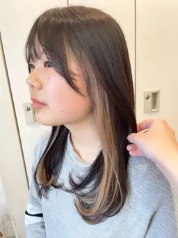 【インナーカラー】カット+ポイントブリーチ+カラー+トリートメント