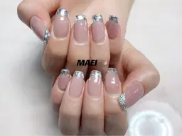 SNS大人気　💗ガラスフレンチ(オフ無料ケア込み)