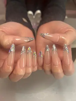 チップ長さだし(シルバーガラスフレンチ)