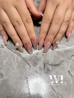 ★オフ無し限定★10本チップ長さ出し付き💅〖マグネット&フラッシュワンカラー➕パーツ2本💅〗🉐特別プラン