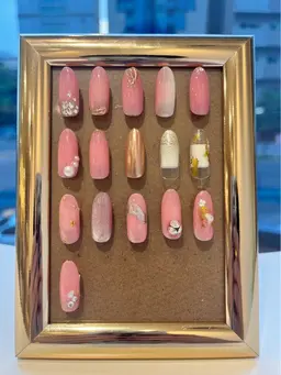 【ご新規様限定❗️】🎀ハンドオフオン🎀ワンカラー🎀1本ずつアート🎀ケア込み🎀