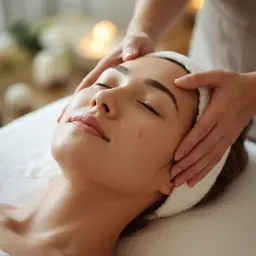 お顔ほぐし　【デコルテ、首、肩、腕、フェイシャル、ヘッド、パック】は顔の緊張やコリをほぐし血行やリンパの流れを良くします