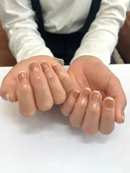 《オフ無🌴》フレンチネイル🤎パラジェル使用/長さだし🉑