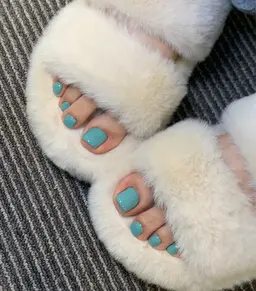 ♡フットワンカラー🩵ラメ、フラッシュ。ドライケア込み