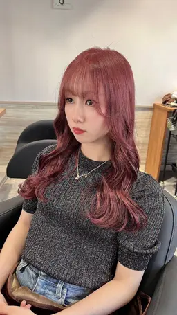 韓国風カット+ブリーチカラー+オージュアトリートメント🤍