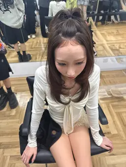 チャンモリカットパーマ👼🏻ꔛ♡韓国、ワンホン系が好き🤍小顔効果 おハゲちゃん隠しにオススメ✨