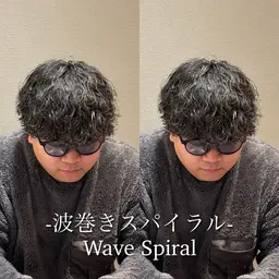 メンズカット＋波巻きパーマ