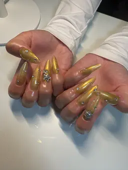 【オフあり】🩵Gel-x長さだし10本🩵ワンカラー🩵（小さいストーン無料）