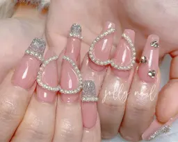 チップ長さだし10本と持ち込みデザイン4本「シンプルネイル」