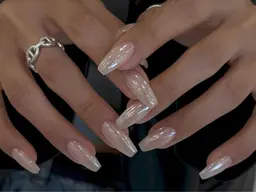 【自爪】★ちゅるんベースカラーxパールミラーネイル¥6980