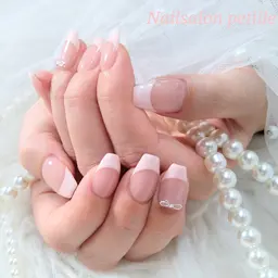 【ジェル】オフ無し🌹フレンチネイル