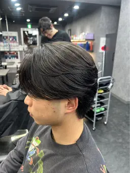 【🥂大人センターパートを目指す方必見🖤】メンズカット＋ニュアンスカール