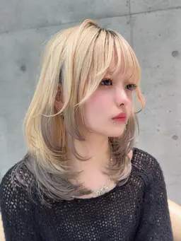 【ミニモ限定クーポン🩵】韓国風レイヤーカット➕透明感カラー➕クイックトリートメント