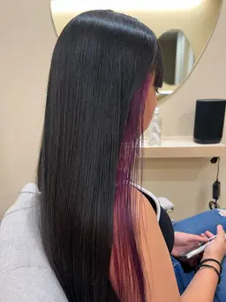 ブリーチ込イヤリングカラー+全体カラー+Aujua2STEPトリートメント