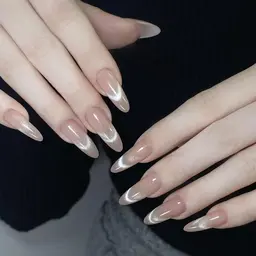 ⭐ワンホンネイル⭐《チップ長さだし》マグネットフレンチネイル★オフなし