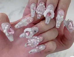 🌟ソフトジェルオフ込み10本スカルプ長さだしストーンつけ放題(デザインやり放題)