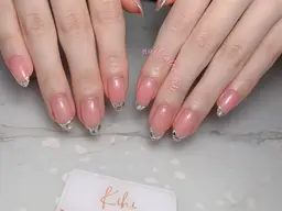 💖💖【ジェルオフ無料】ガラスフレンチ【ベース一色付】