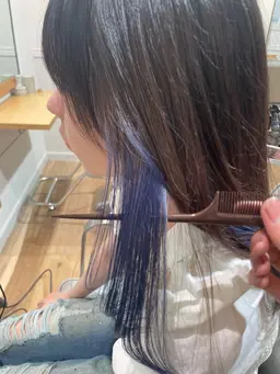 【イヤリングカラー】ブリーチなしダブルカラー