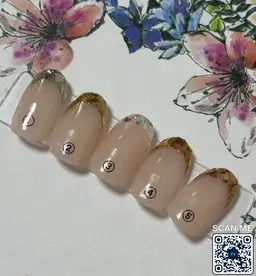 オフ無料　キラキラ　ガラスフレンチネイル