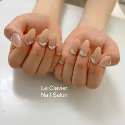 [チップ長さだし]ワンカラー＆スートン付け放題