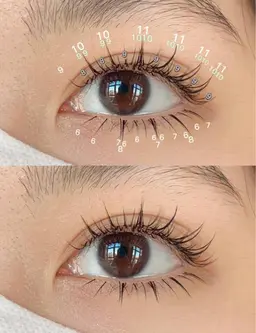 💥空気感たっぷりの束感まつげで、トレンドeyeに💥ワンホンデザイン上下つけ放題　(140本まで)