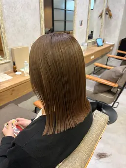 前髪カット＋オーガニックカラー＋3ステップトリートメント【ケアプロ（トリートメントの促進機）】