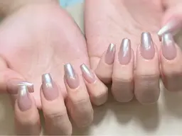 【ハンド】ミラーネイルorミラーグラデーション🎁パーツ2個付き「ジェルオフ無料」