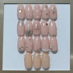 【サンプルから選べるシンプルデザイン】ワンポイントアート&パーツ※長さだし・亀裂補強は＋料金です🌈