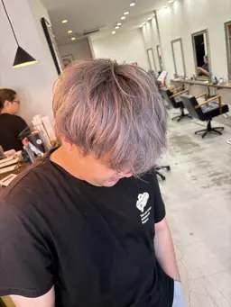 cut + ②ブリーチ + color