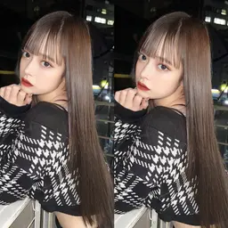 🩵人気メニュー🩵 小顔カット+艶カラー+髪質改善トリートメント