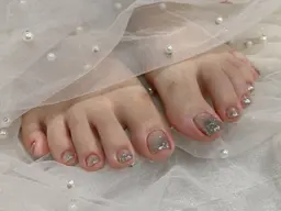 オフ無し💎フットワンカラー・ラメグラデーション✨甘皮ケア込