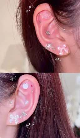 今話題の耳ツボジュエリー！10粒までお好きなアレンジパーツつけ放題！！