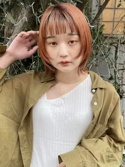 ブリーチなしで流行りの暖色に🍊ブリーチなしダブルカラー🍊【 ダブルカラー / 暖色 / 下北沢 】