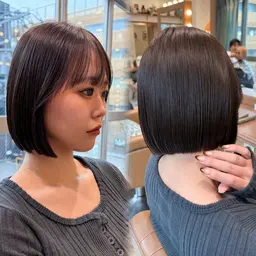 【🌷広がりが気になる方にオススメ🌷】やわらか縮毛矯正⭐️＋ カット✂️“トリートメント付き‼️”ボブ／レイヤー／韓国