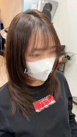 【小顔効果】小顔レイヤーデザインカット