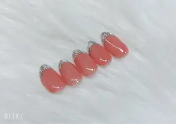 付け替えオフ＋ガラスフレンチネイル(カラー変更可能)