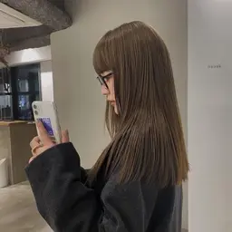 【🫒オリーブベージュカラー🫒】🫧赤み消し透明感カラー+1stepトリートメント+コテ巻き仕上げ🫧