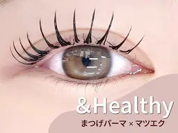 【&healthy】エクステ100本×まつげパーマ《最新技術でぱっちり目元》¥7000