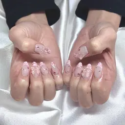 (オフ無し)✨ワンホンネイル、ちゅるんネイル🫧10本フリーデザイン✨