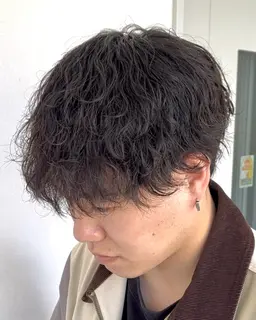 カット+波巻きパーマ