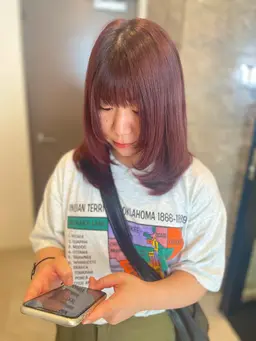 💗大人気！ピンクカラー💗　カット+カラー(ブリーチ無し)+ケアトリートメント