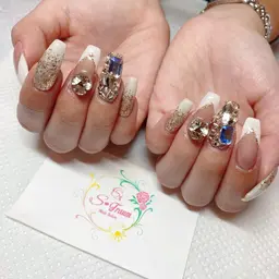 🎀今だけ価格🎀【オフあり･なし】【ジェルチップ長さ出し10本】ジェル製チップ長さ出し＋ジェルカラー＋持ち込みデザイン