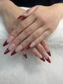 ‪︎❤︎‪︎オフなしベースカラー付きフレンチ❤︎‪︎パーツ、長さだし追加(別途料金)